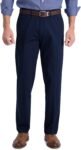 Men's Iron Free Premium Khaki Straight Fit Flat Front Flex Waistband Casual Pant
