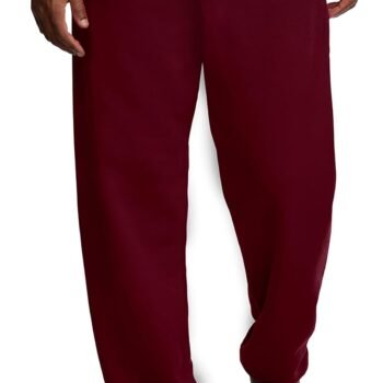 Fleece Elastic Bottom Sweatpants with Pockets, Relaxed Fit, Moisture Wicking, Breathable