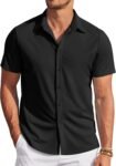 Mens Casual Wrinkle Free Shirts Short Sleeve Button Down Summer Stretch Dress Shirt