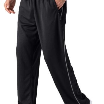 Men's Lightweight Sweatpants Loose Fit  Mesh Athletic Pants with Zipper Pockets